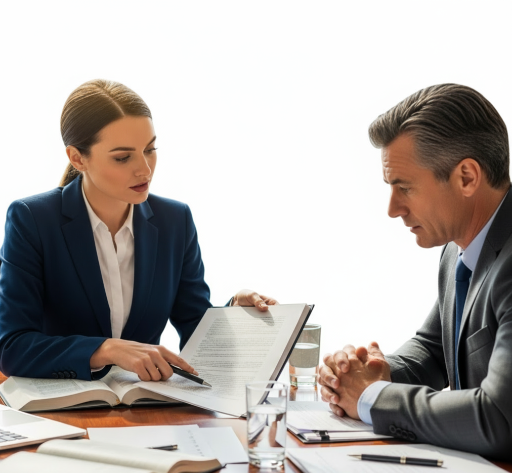 A business meeting Litigation process explained by legal experts